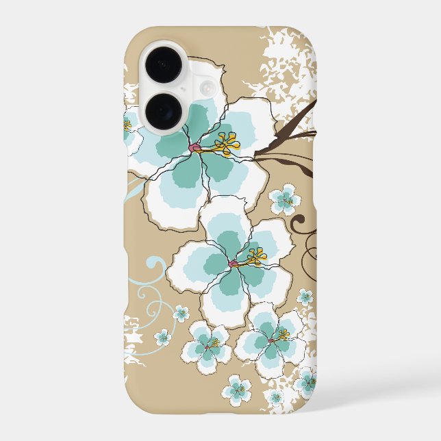 Tropical Summer Beach Blue Hibiscus Flower Grunge (Back)