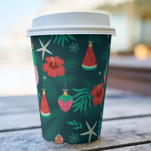 Tropical Summer Beach Christmas Holidays New Year Paper Cups