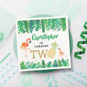Tropical Summer Beach Luau Boys 2nd Birthday Napkin