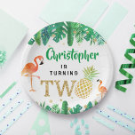 Tropical Summer Beach Luau Boys 2nd Birthday Paper Plate<br><div class="desc">Celebrate in style with these trendy 2nd birthday party paper plates. The design is easy to personalise with your own wording and your family and friends will be thrilled when they see these fabulous party plates.</div>