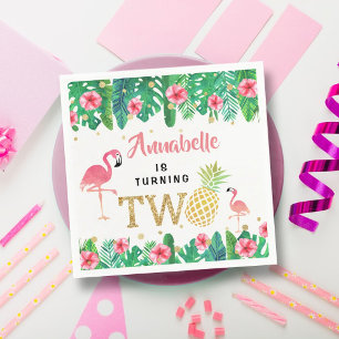 Tropical Summer Beach Luau Girls 2nd Birthday Napkin