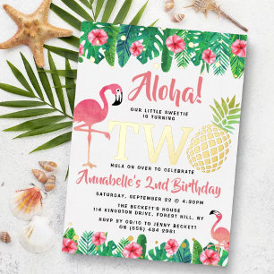 Tropical Summer Beach Luau Girls 2nd Birthday Real