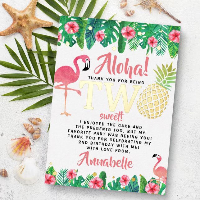 Tropical Summer Beach Luau Girls 2nd Birthday Real (Creator Uploaded)