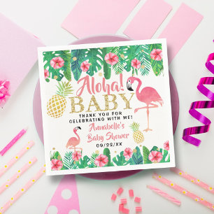 Tropical Summer Beach Luau Girls Baby Shower Napkin