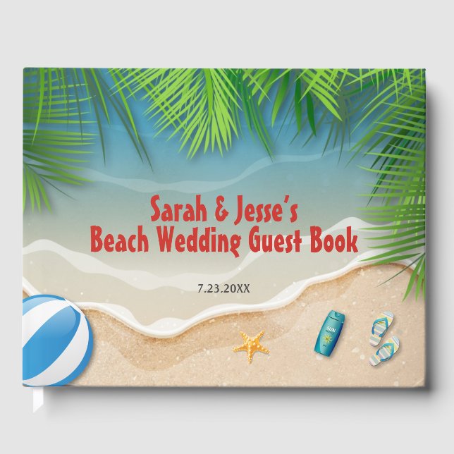 Tropical Summer Beach Party Guest Book (Front)