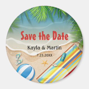 Tropical Summer Beach Party Save the Date Magnet