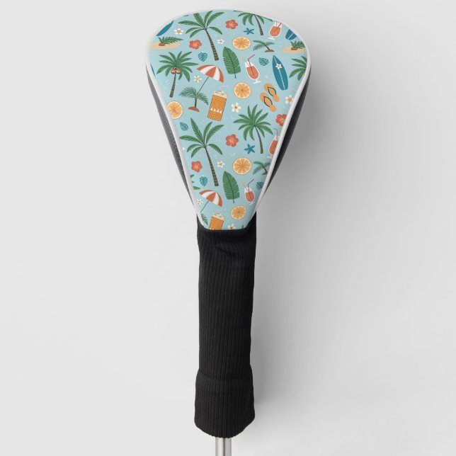 Tropical Summer Beach Pattern (2) Golf Head Cover (Front)