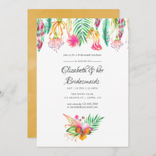 Tropical Summer Beach Wedding Bridesmaids Luncheon Invitation