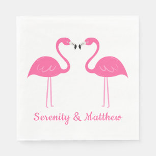Tropical Summer Beach Wedding Pink Flamingo Napkin