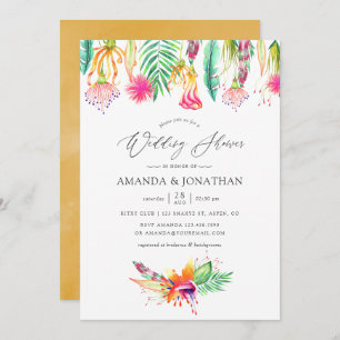 Tropical Summer Beach Wedding Shower Invitation