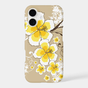 Tropical Summer Beach Yellow Grunge Hibiscus Chic