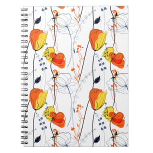 Tropical summer   Beautiful yellow  florals Design Notebook