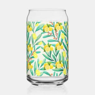Tropical Summer Citrus fresh orange lemon Slice  Can Glass