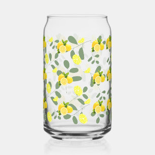 Tropical Summer Citrus fresh orange lemon Slice  Can Glass