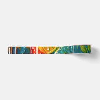 Tropical Summer Cocktail Impasto Oil Painting Grosgrain Ribbon