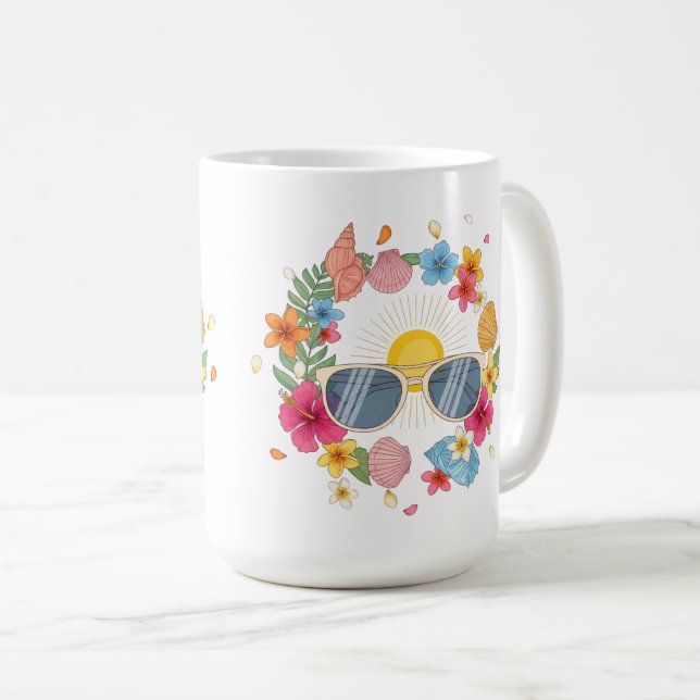 Tropical Summer  Coffee Mug | Cute Tea Cup (Front Right)