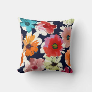 Tropical summer Colourful florals Design Cushion