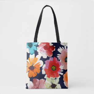 Tropical summer Colourful florals Design Tote Bag