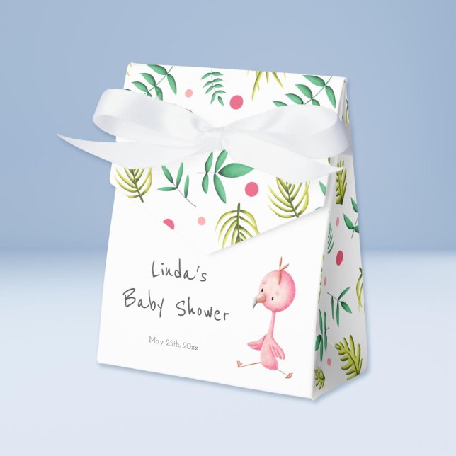 Tropical Summer Flamingo Baby Shower Personalised  Favour Box (Creator Uploaded)