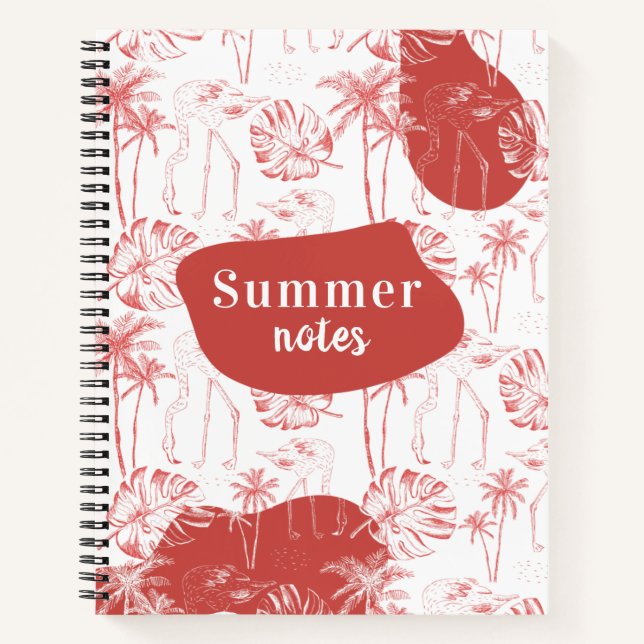 Tropical Summer Flamingo  Notebook (Front)