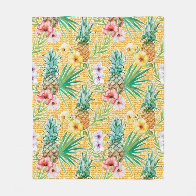 Tropical Summer Fleece Blanket (Front)