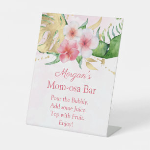 Tropical Summer Floral Baby Shower Momosa Bar Sign