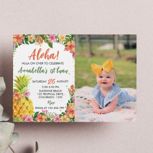 Tropical Summer Floral Birthday Invitation