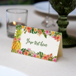 Tropical Summer Floral Birthday Place Card