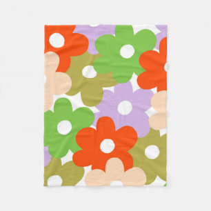 Tropical Summer Floral Botanical Bold Colourful  Fleece Blanket