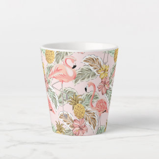 Tropical Summer Floral Design Latte Mug