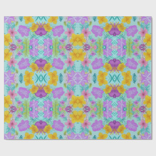 Tropical Summer Floral Pattern - Bright Hibiscus Wrapping Paper