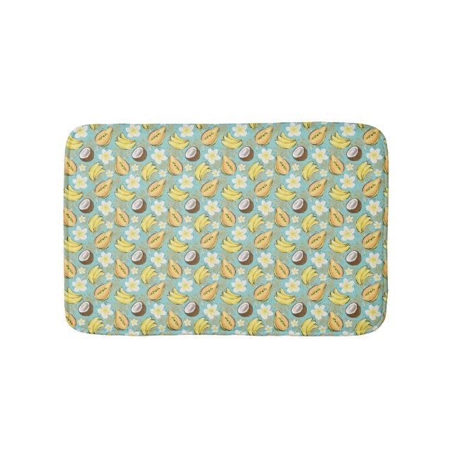 Tropical Summer Fruit Pattern Bath Mat (Front)