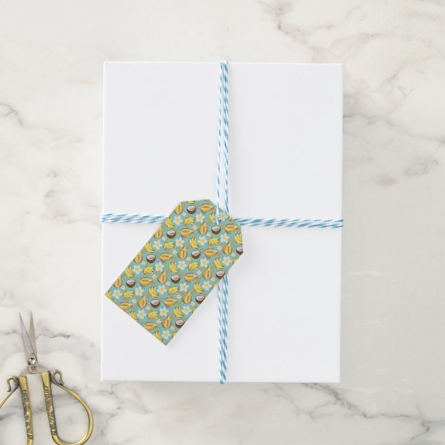 Tropical Summer Fruit Pattern Gift Tags (With Twine)