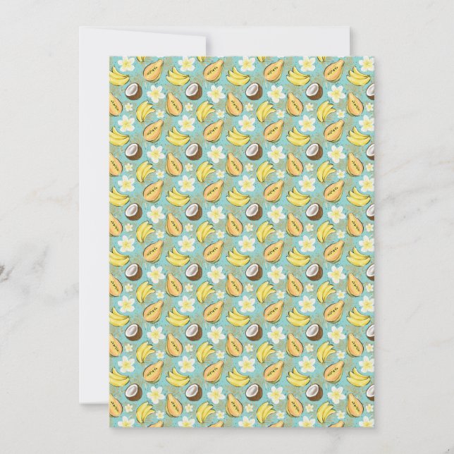 Tropical Summer Fruit Pattern Holiday Card (Front)
