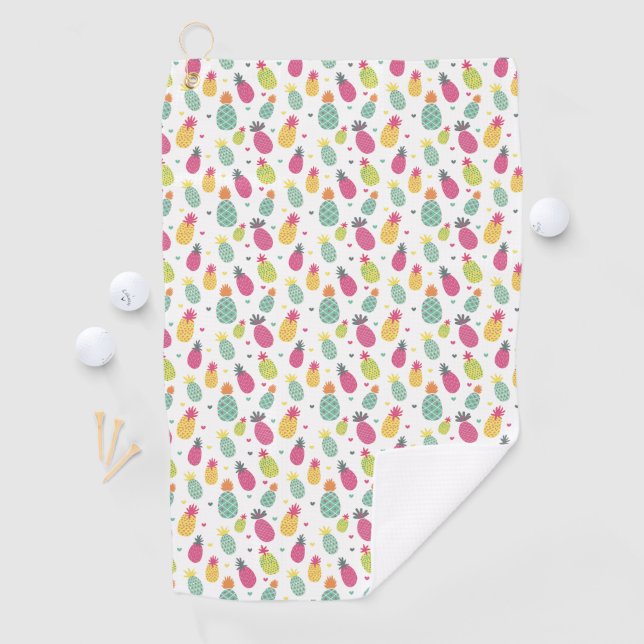 Tropical Summer Fruit Pineapple Pattern Golf Towel (InSitu)