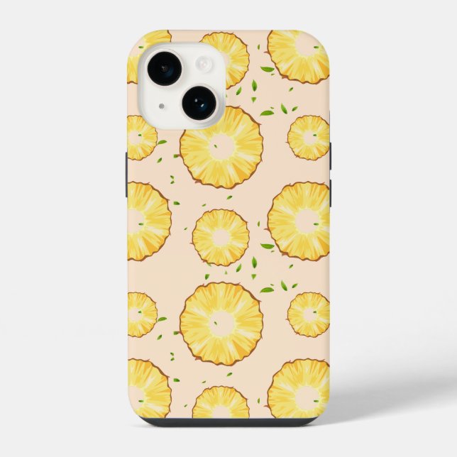 TROPICAL SUMMER FRUIT pineapple Slice pattern iPhone Case (Back)