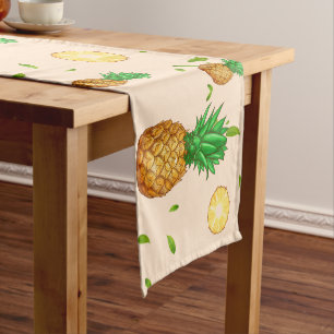 TROPICAL SUMMER FRUIT pineapple Slice pattern Short Table Runner