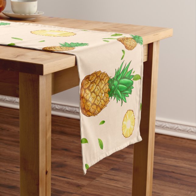 TROPICAL SUMMER FRUIT pineapple Slice pattern Short Table Runner (In Situ)
