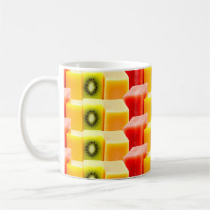 Tropical Summer Fruits – 3D Kiwi, Watermelon & Mel Coffee Mug