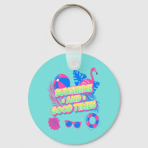 Tropical Summer Fun Vibes Key Ring