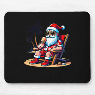 Tropical Summer Funny Hawaiian Santa Claus Christm Mouse Pad