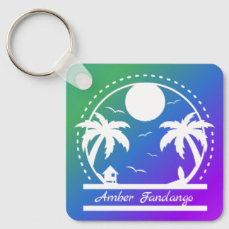 Tropical Summer (green-blue-purple gradient) Key Ring