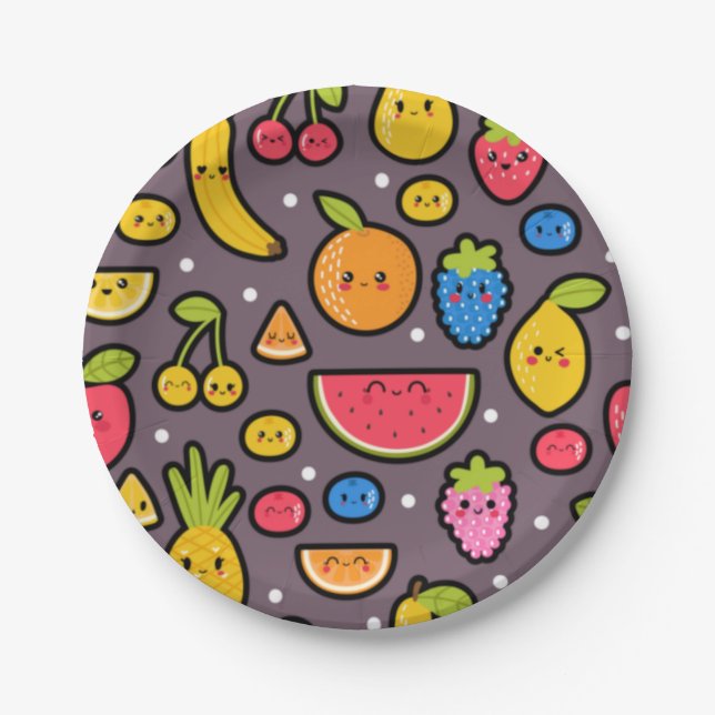 Tropical Summer Holiday Beach Party Pattern     Paper Plate (Front)