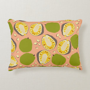 Tropical Summer Jackfruit Pattern - Exotic Fruit Decorative Cushion