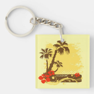 Tropical summer key ring