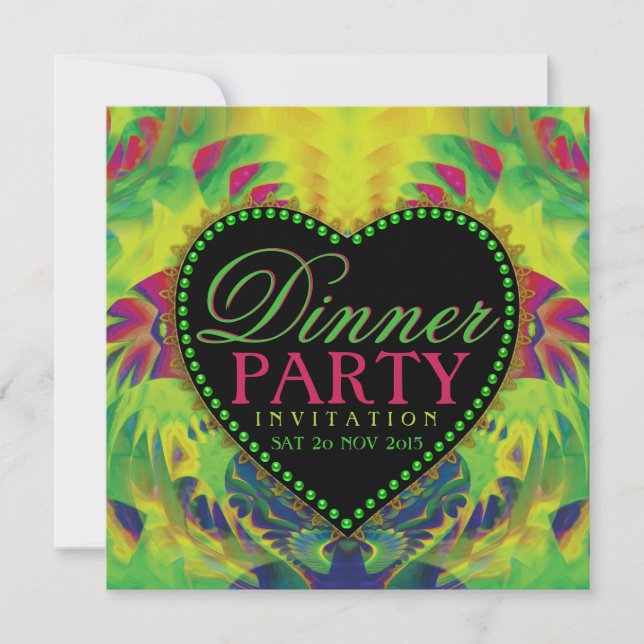 Tropical Summer Love Dinner Party Invitations (Front)