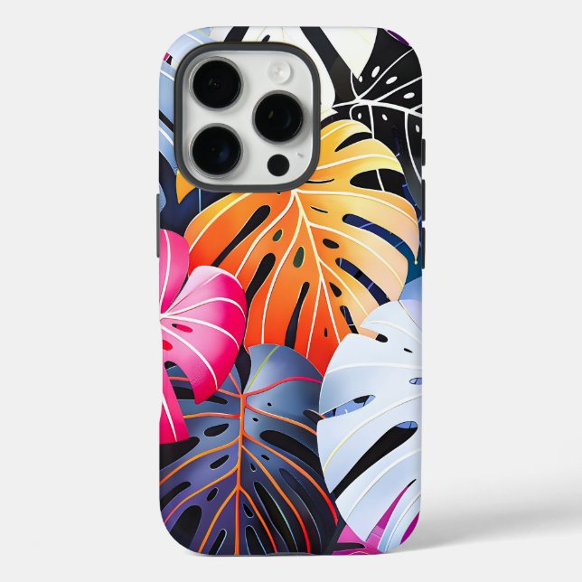 Tropical Summer Monstera Leaves Case-Mate iPhone Case (Back)