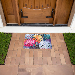 Tropical Summer Monstera Leaves Doormat