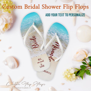 Tropical Summer Ocean Beach Bridal Shower Gifts Thongs