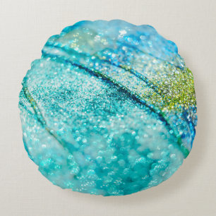 Tropical Summer Oceanic Glitter Glam 1 Round Cushion